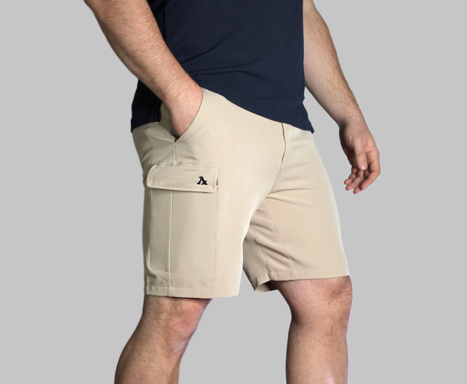 Men's travel shorts swim trunk beige swim-ready