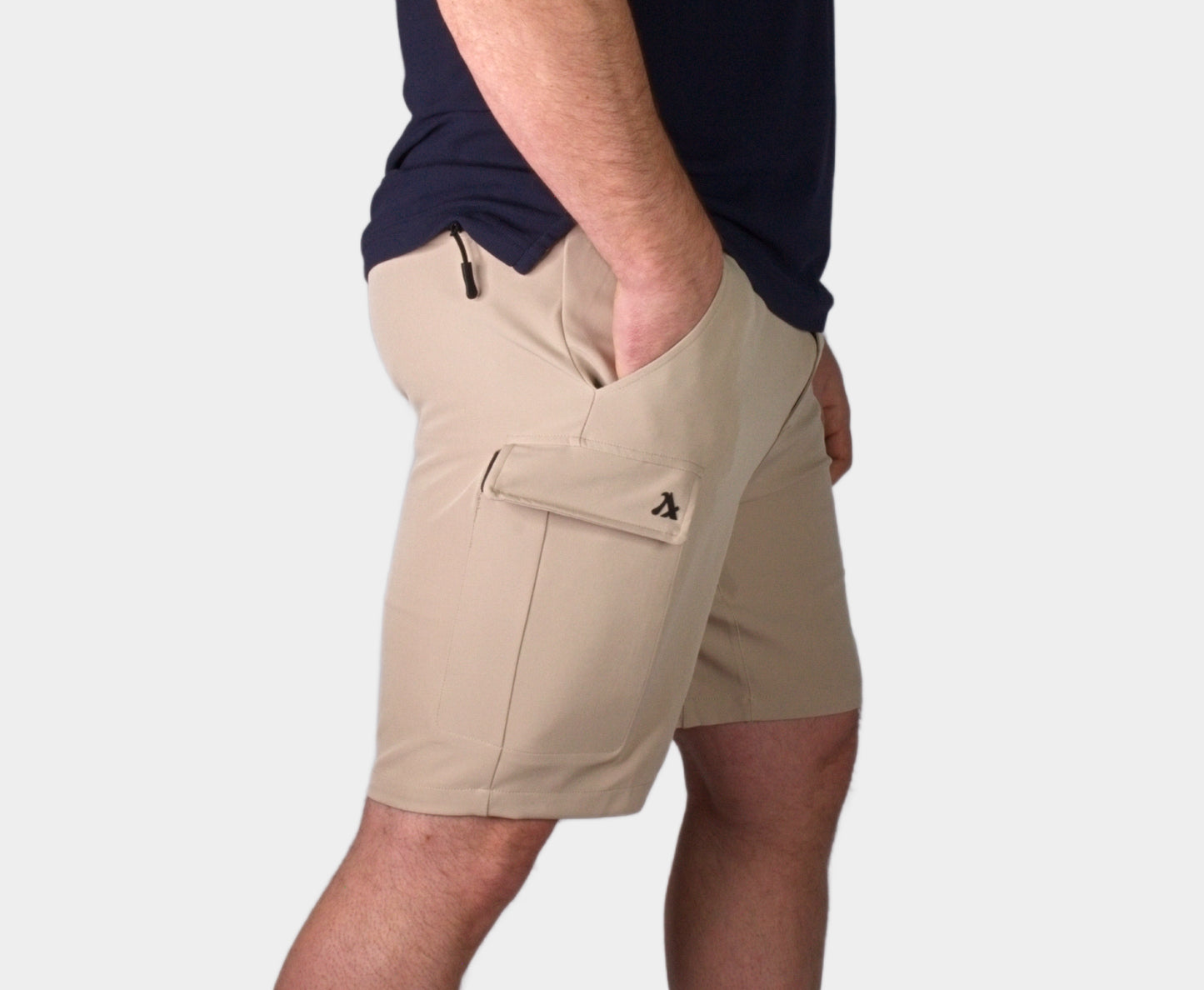 Men's travel shorts swim trunk beige swim-ready