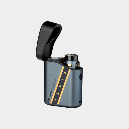 Gray travel flashlight power bank