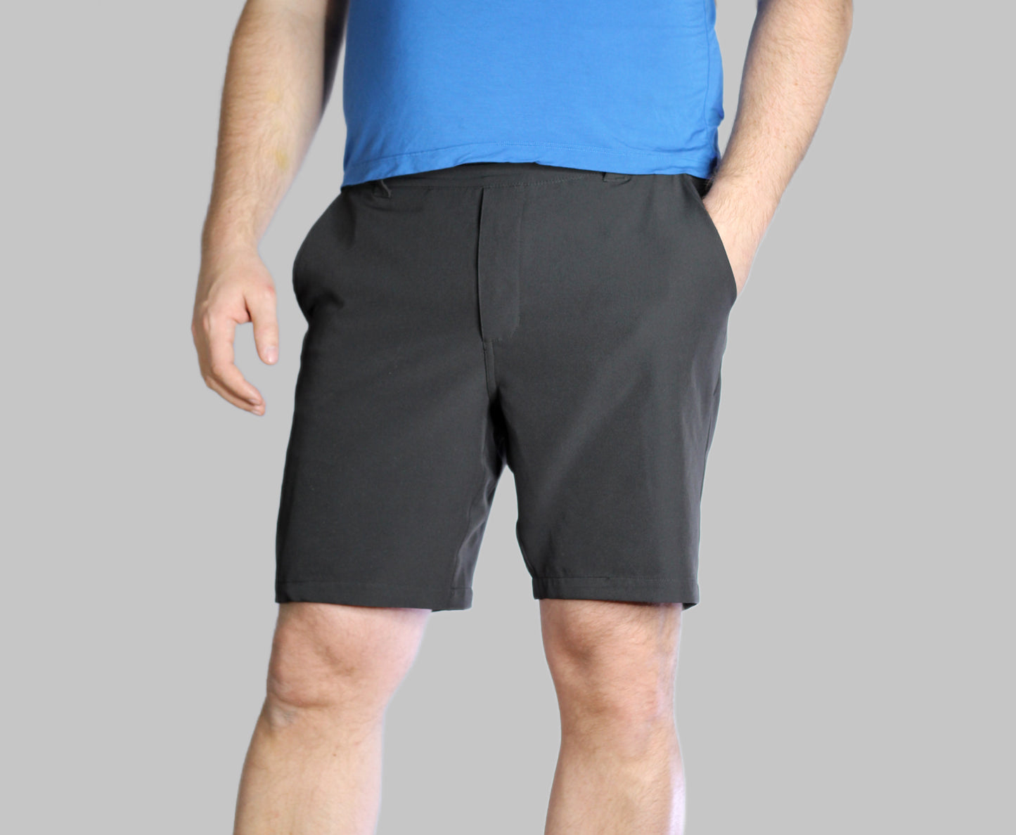 Black men's travel shorts swim trunk casual look