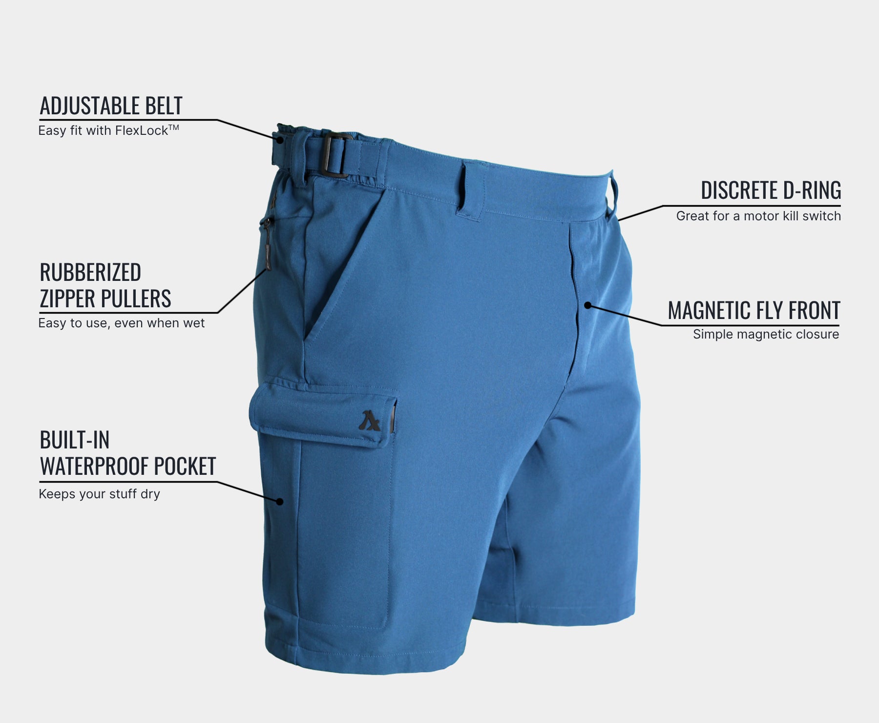 AQUAFLEX shorts with waterproof pockets