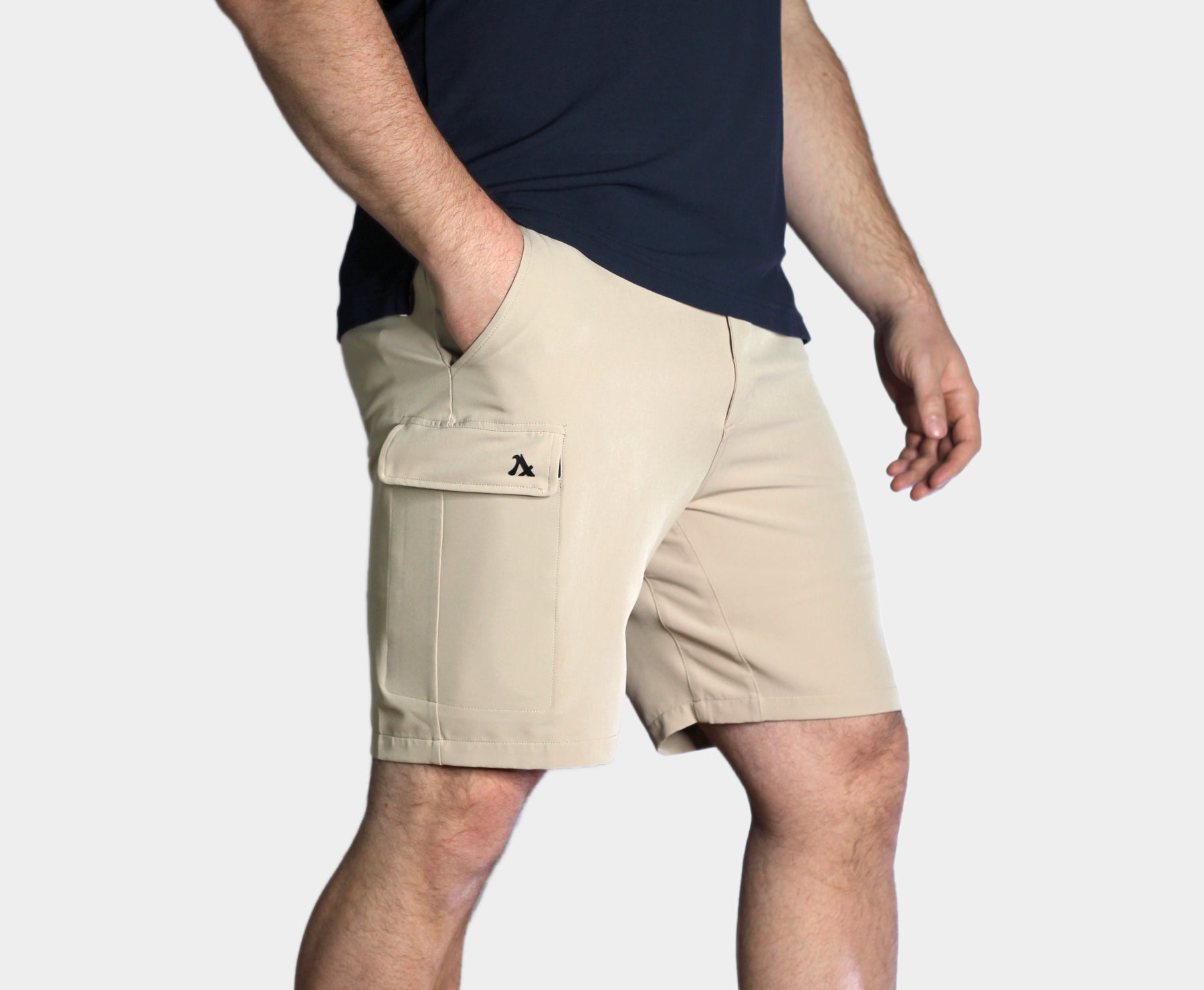 Men's travel shorts swim trunk beige swim-ready